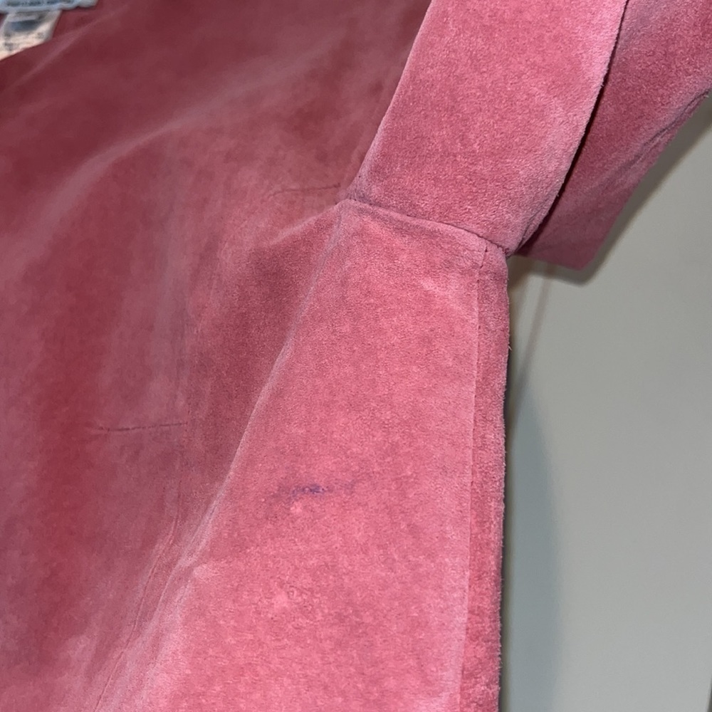 Leather Pendleton pink mauve button blazer jacket size S vintage cottagecore - Picture 11 of 13